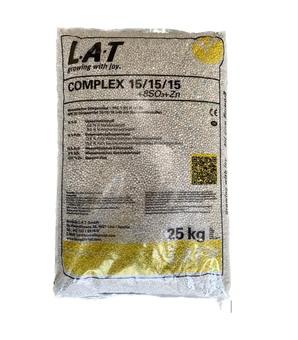 NPK 15/15/15 +8SO₃+Zn L.A.T. 25 kg