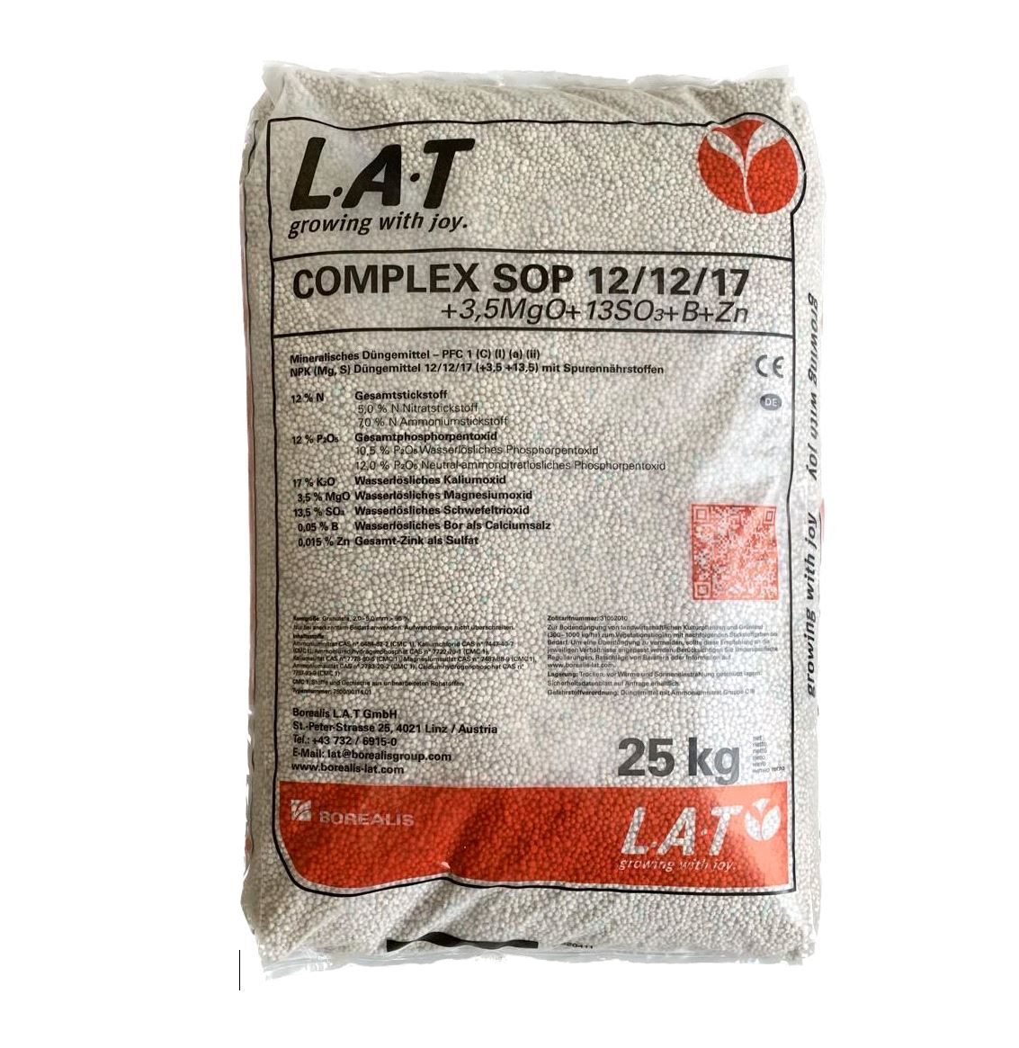 NPK 12/12/17 +2MgO+12SO₃+B+Zn - L.A.T Zemiakové Hnojivo 25 KG