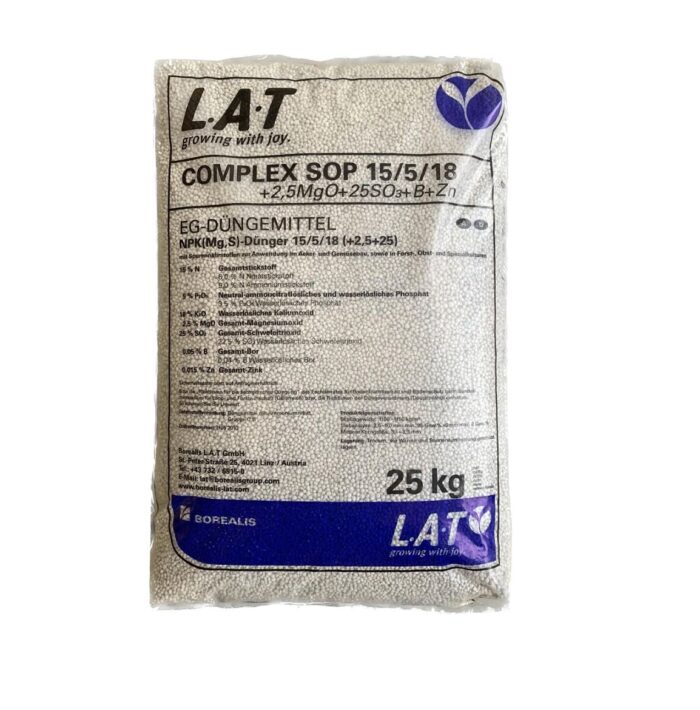 NPK 15/5/18+2.5MgO+24SO₃+B+Zn L.A.T. 25 kg